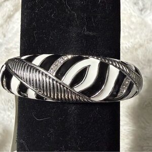 BOGO FREE art deco bracelet black white diamonds